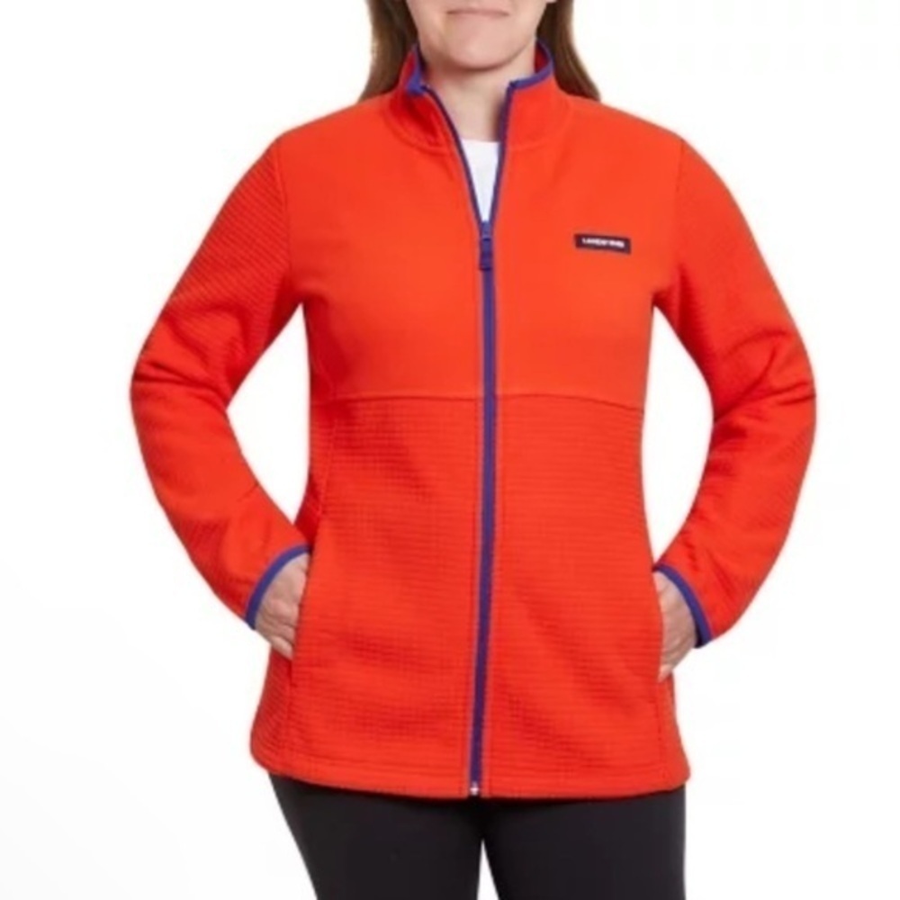 LAnDS  END Grid Fleece Zip Up Size XXL